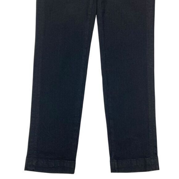 Franne Golde Slim Stretch Jeans Womens S Black Pullon Elastic Waist Preppy New - Picture 3 of 12